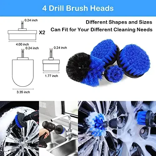 20Pcs Car Wheel Tire Detailing Brush Set,Car Detailing kit,Car Detailing Brushes,Auto Detailing Drill Brush Set,17