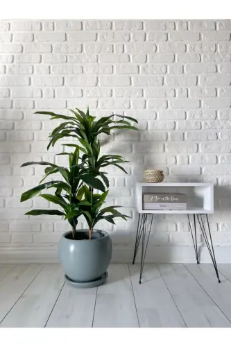 20 Liter Globe Flower Pot with Saucer 27cmx27cm Smoky Color Marble Pattern - Smoky - ODKA (1)