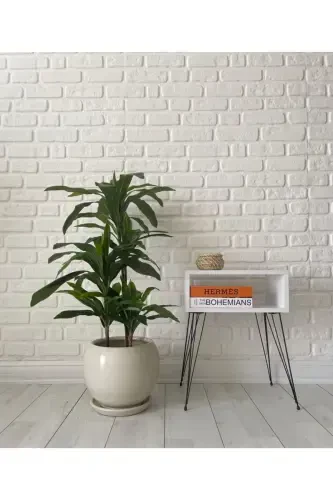 20 liter Sphere Pot with Saucer 27cmx27cm Ecru Color-Ecru - 1