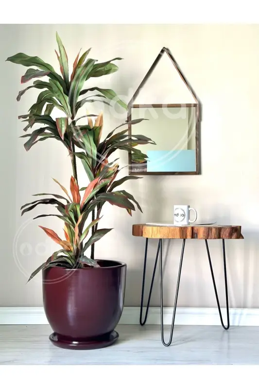 Klasik Saksı Tabaklı 30cmx30cm Bordo - Bordo - 1