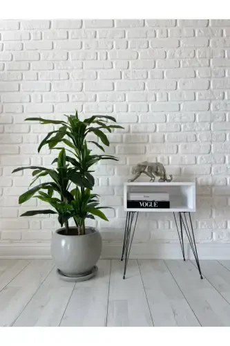 20litre Küre Saksı Tabaklı 27cmx27cm Granit Renk-Granit - 1