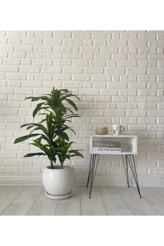 20 Litre Sphere Pot with Saucer 27cmx27cm Off White Color-OFF WHITE - 2