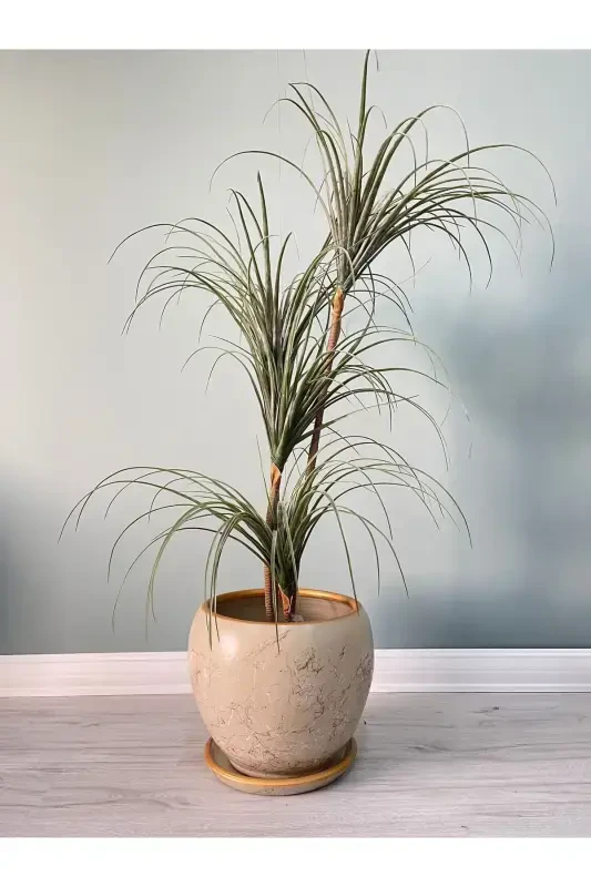 20 litrli sharsimon tuvak, likopchali, 27cmx27cm Lily tosh, oltin-oq marmar-tosh - odka