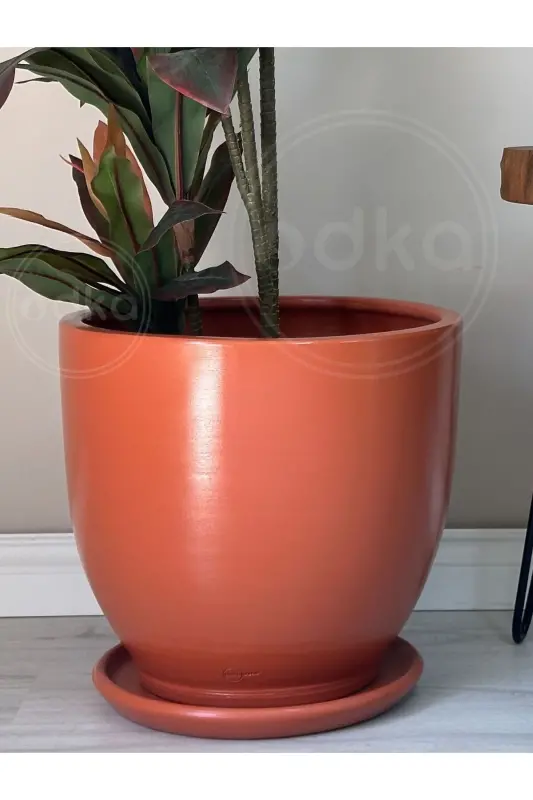 20 литров Классический Горшок с Поддоном 30смx30см Кирпичный-Натуральный - 3