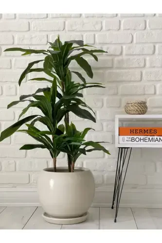 20 литров Круглый Горшок с Поддоном 27смx27см Цвет Экрю-Экрю - ODKA (1)