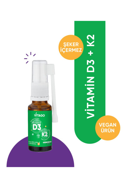 20 ml Plant-Based Spray with Vitamin D3 (1000 IU) + Vitamin K2 - 1