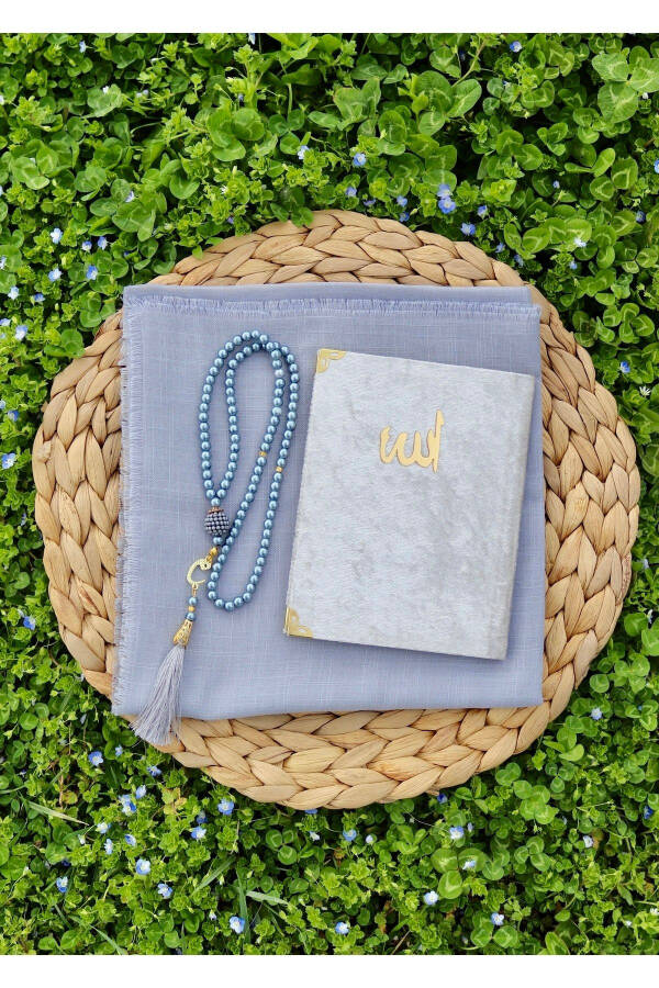 20 Piece Scarfed Yasin Mevlid Gift Set Y201 Grey - 5