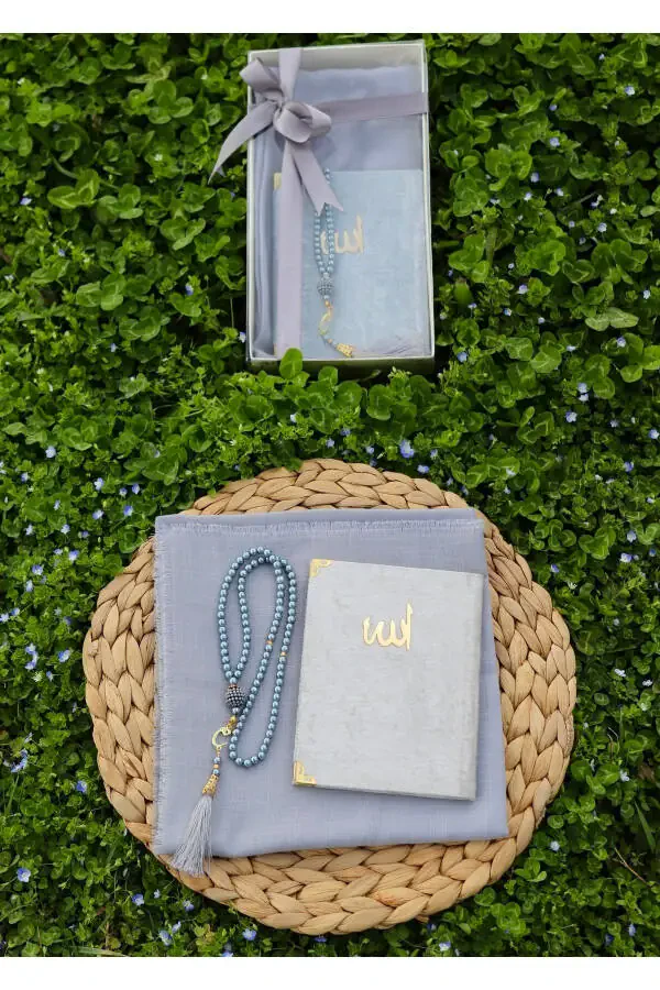 20 Piece Scarfed Yasin Mevlid Gift Set Y201 Grey - 3