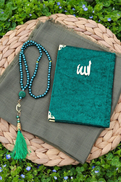 20 Piece Scarved Yasin Gift Mevlid Set Y201 Green - 4