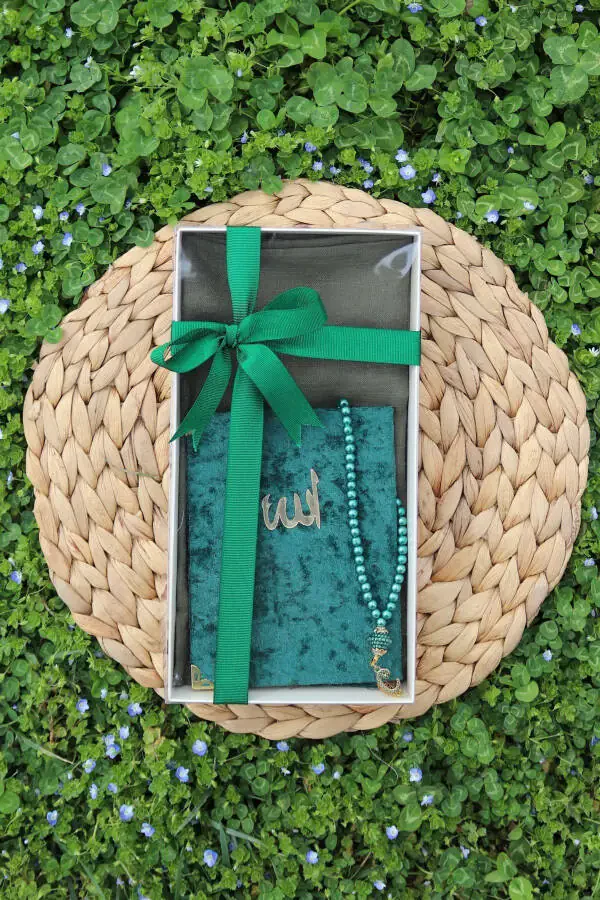 20 Piece Scarved Yasin Gift Mevlid Set Y201 Green - 5