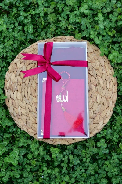 20 Piece Scarved Yasin Gift Mevlid Set Y201 Red - 3