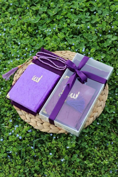 20 Piece Yasin Scarf Gift Mevlid Set Y201 Purple - BILENLER