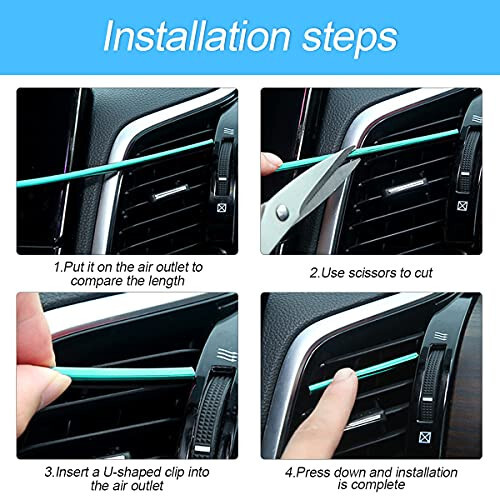 20 Pieces Car Air Conditioner Decoration Strip for Vent Outlet, Universal Waterproof Bendable Air Vent Outlet Trim Decoration, Suitable for Most Air Vent Outlet, Car Interior Accessories (Red) - 5