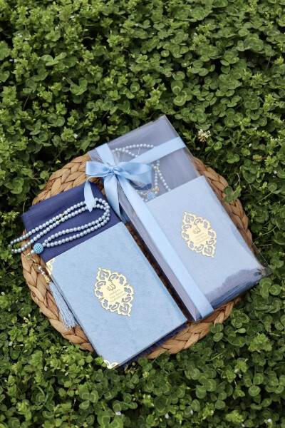 20 Pieces Scarf Yasini Souvenir Mawlid Set Y201 Blue - 1