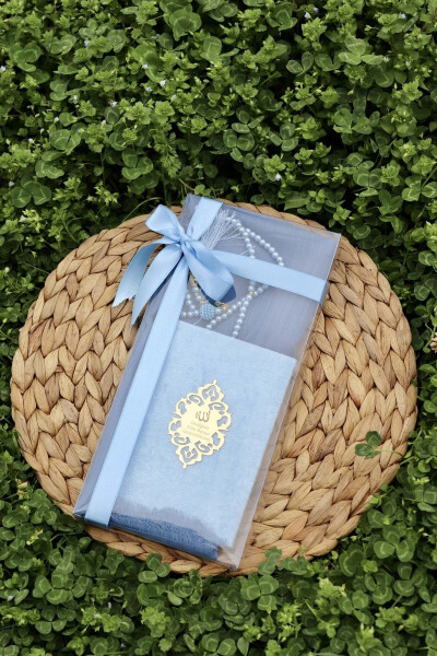 20 Pieces Scarf Yasini Souvenir Mawlid Set Y201 Blue - 3