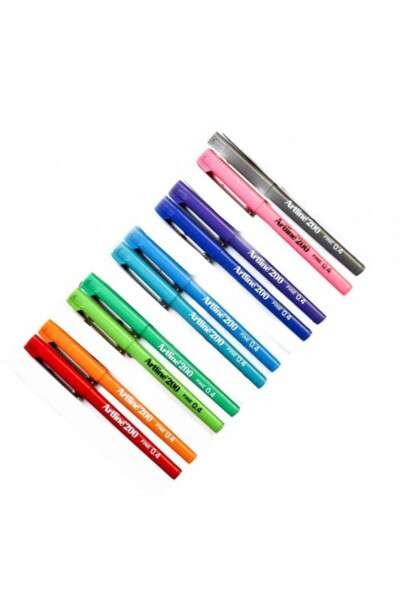 200 Fineliner 0.4 Mm Fine Tip Pen for Writing and Drawing 10 Pack - 14