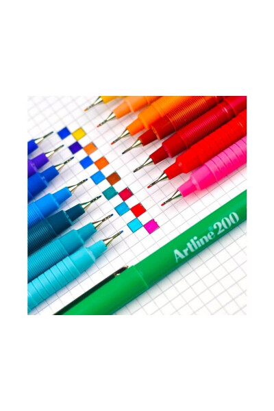 200 Fineliner 0.4 Mm İnce Uçlu Yazı Ve Çizim Kalemi 10'lu - 25