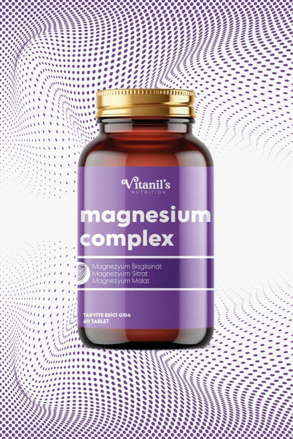 200 Mg Magnezyum Kompleksi 60 Tablet Mineral, Magnezyum Malat, Sitrat, Bisiglinat - 3