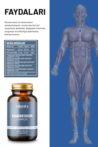 200 Mg Magniy Kompleksi 60 Tablet Mineral, Magniy Malat, Sitrat, Bisglitsinat - 5