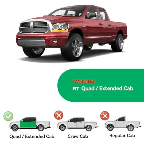 2002-2008 Dodge Ram 1500 Quad Cab/Extended Cab; 2003-2009 Dodge Ram 2500/3500 uchun ichki kanal yomg'ir himoyalari, Oyna Vizor qalqonlari Vent Deflector Shade Shamol to'q tutun, lenta bilan ichki o'rnatish, 4 dona - CMVT AUTO (1)