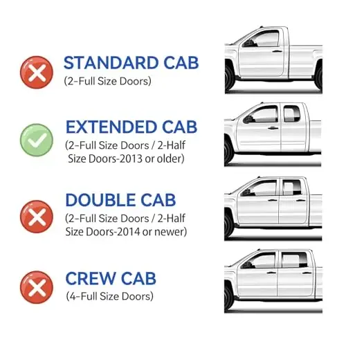 Window Visor for 2005-2015 Toyota Tacoma Access/Extended Cab, Rain Guards Shields Vent Deflector Shade Wind Dark Smoke 2006 2007 2008 2009 2010 2011 2012 2013 2014, Tape-On, 2PCS - 2