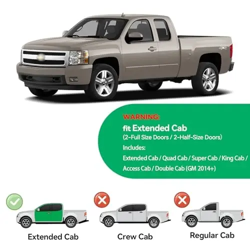 2007-2013 GMC Silverado/Sierra 1500 Uzatılmış Kabin için Kanal İçi Yağmur Koruyucuları, 2007-2014 Silverado/Sierra 2500HD ve 3500HD için Pencere Vizör Siperleri Havalandırma Deflektörü Gölge Rüzgar Koyu Füme, İç Montaj - 2