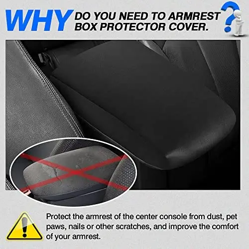 Autorder Center Console Cover for 2010-2022 2023 2024 Toyota 4Runner Accessories Armrest Cover Anti-Scratch Middle Console Pad Leather Armrest Protector - 3