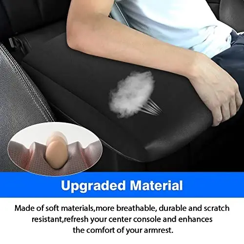 Autorder Center Console Armrest Cover for Toyota 4Runner 2010-2022 2023 2024 Accessories Armrest Pad Anti-Scratch Middle Console Pad Leather Center Console Protector - 4