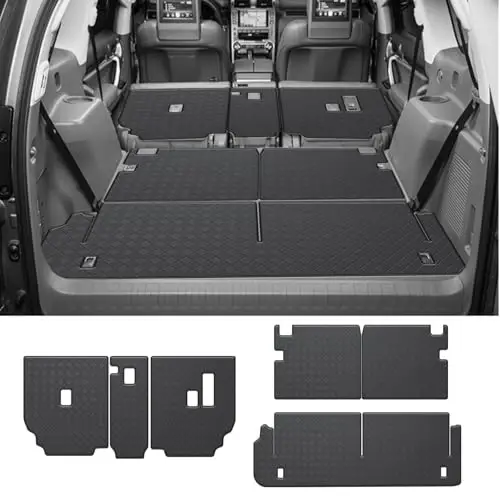 2010-2023 GX460 Cargo Liner & Backrest Mat Fit for Lexus GX460 - PU Leather Trunk Mat and 2nd & 3rd Back Seat Cover Protector - All Weather Protection Cargo Mats and Backrest Mat GX460 Accessories 