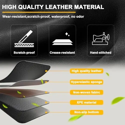 2010-2023 GX460 Cargo Liner & Backrest Mat Fit for Lexus GX460 - PU Leather Trunk Mat and 2nd & 3rd Back Seat Cover Protector - All Weather Protection Cargo Mats and Backrest Mat GX460 Accessories - 6