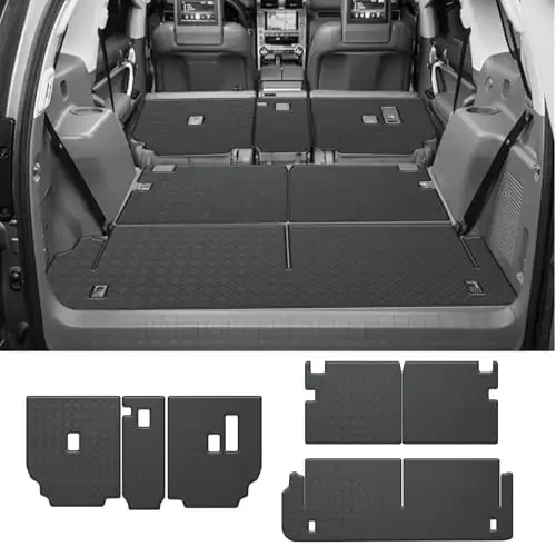 2010-2023 GX460 Cargo Liner & Backrest Mat Fit for Lexus GX460 - PU Leather Trunk Mat and 2nd & 3rd Back Seat Cover Protector - All Weather Protection Cargo Mats and Backrest Mat GX460 Accessories - TTX LIGHTING