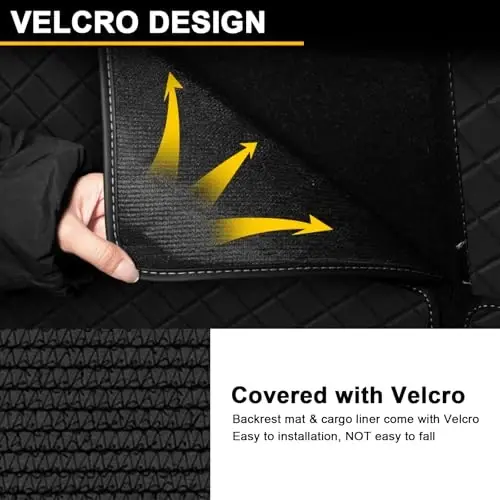 2010-2023 GX460 Cargo Liner & Backrest Mat Fit for Lexus GX460 - PU Leather Trunk Mat and 2nd & 3rd Back Seat Cover Protector - All Weather Protection Cargo Mats and Backrest Mat GX460 Accessories - 3