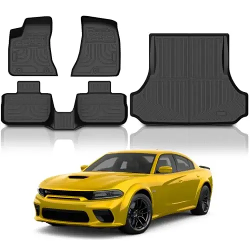2011-2023 Dodge Charger RWD ve Chrysler 300 RWD için KUST Paspaslar | (AWD için değil), Her Hava Koşuluna Uygun Araba Paspası Aksesuarları, Arka Bagaj Paspası, TPE Kauçuk, Yükseltilmiş Kenar - 1