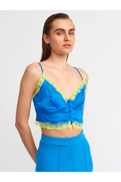 20120 Dantel Tafsilotli Crop Top-saks - DILVIN