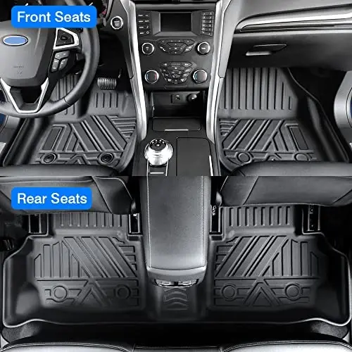 2013-2020 Ford Fusion/Lincoln MKZ için KUST Paspasları, Her Hava Koşuluna Karşı Koruma 2 Sıralı Zemin Paspas Seti Siyah Kaymaz - KUST (1)