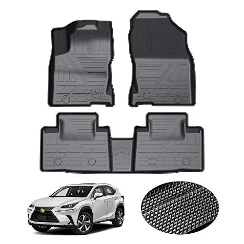 2015-2021 Lexus NX NX300 /NX300h /NX 200t uchun KUST pol kovriklari, Har qanday ob-havoga mos old va orqa 2 qatorli TPE rezina pol qoplamalari, baland qirrali NX aksessuarlari 