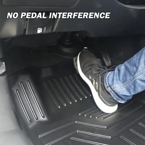 2015-2026 Ford F-150/F150 Lightning SuperCrew Kabin için KUST Paspaslar | (Yalnızca Koltuk Altı Düz Katlanır Saklama Alanı Olmayan Arka Kısım İçin), Her Hava Koşuluna Uygun Paspas Aksesuarları, TPE Kauçuk, Yükseltilmiş Kenar, Uzatılmış Kenar - 6