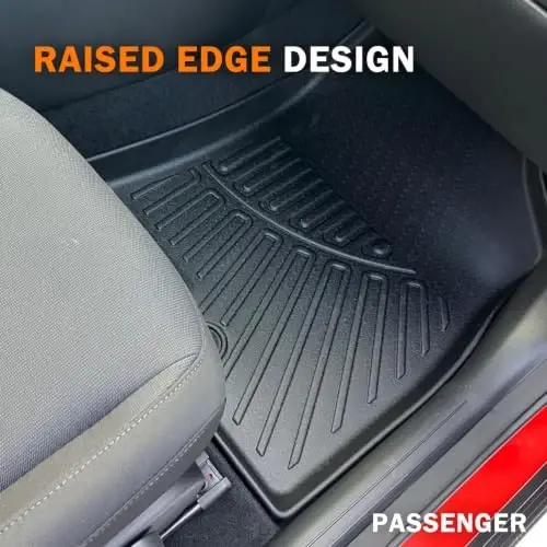 2016-2026 Dodge Durango Aksesuarları için KUST Paspaslar (6 Koltuk) | Ön Arka 3 Sıra Zemin Paspasları, Her Hava Koşulunda Koruma, TPE Kauçuk, Yükseltilmiş Kenar - 3