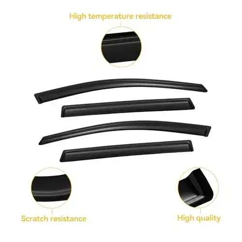 Rain Guards for 2017-2022 Honda CR-V CRV, Out-Channel Window Visor Shields Vent Deflector Shade Wind Dark Smoke 2018 2019 2020 2021, Outside-Mount, 4PCS - 1