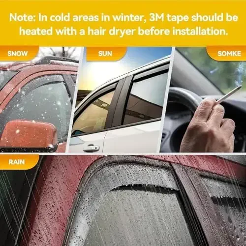 Rain Guards for 2017-2022 Honda CR-V CRV, Out-Channel Window Visor Shields Vent Deflector Shade Wind Dark Smoke 2018 2019 2020 2021, Outside-Mount, 4PCS - 3