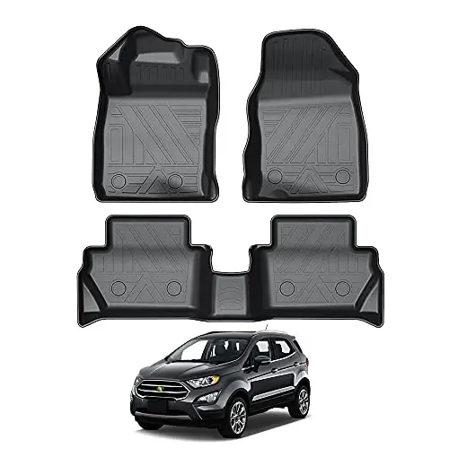 2018-2022 Ford EcoSport aksesuarlari uchun KUST pol kovriklari, EcoSport uchun TPE rezinali barcha ob-havo kovriklari, Old va orqa 2 qatorli qoplamalar, Baland qirralar, Sirpanmaydigan (Faqat AQŞ modeli) 