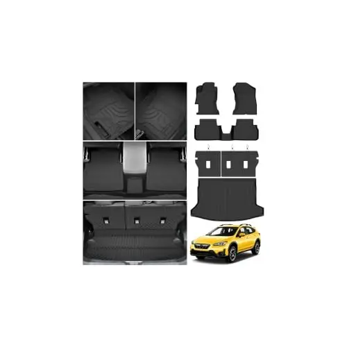 2018-2023 Subaru Crosstrek/Impreza uchun KUST Pol Tagliklari (Gibrid uchun emas) | Barcha Ob-havo Avtomobil Tagliklari Aksessuarlari, Orqa Yukxona Matosi, O'rindiq Suyanchig'i Matlari, TPE Rezina, Baland Qirrali - 1