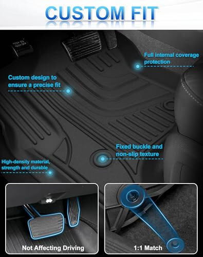 2018-2024 Chevy Equinox uchun pol gilamlari va yukxona qoplamasi va orqa o'rindiq gilamlari - Chevrolet Equinox barcha modellariga moslashtirilgan barcha ob-havo sharoitlariga chidamli TPE pol astarlari va yukxona gilamlari va orqa o'rindiq gilamlari - 7