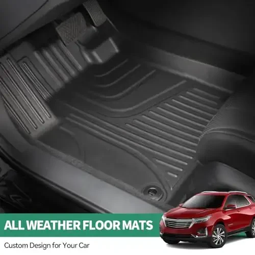 2018-2024 Chevy Equinox uchun pol gilamlari va yukxona qoplamasi va orqa o'rindiq gilamlari - Chevrolet Equinox barcha modellariga moslashtirilgan barcha ob-havo sharoitlariga chidamli TPE pol astarlari va yukxona gilamlari va orqa o'rindiq gilamlari - 6