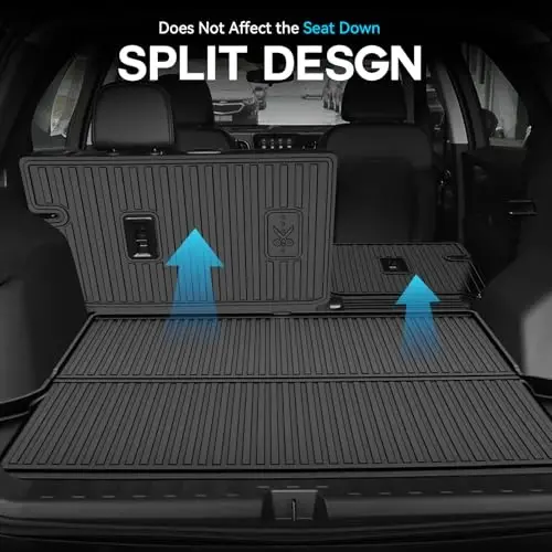 2018-2024 Chevy Equinox uchun pol gilamlari va yukxona qoplamasi va orqa o'rindiq gilamlari - Chevrolet Equinox barcha modellariga moslashtirilgan barcha ob-havo sharoitlariga chidamli TPE pol astarlari va yukxona gilamlari va orqa o'rindiq gilamlari - 1