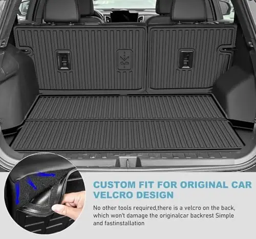 2018-2024 Chevy Equinox uchun pol gilamlari va yukxona qoplamasi va orqa o'rindiq gilamlari - Chevrolet Equinox barcha modellariga moslashtirilgan barcha ob-havo sharoitlariga chidamli TPE pol astarlari va yukxona gilamlari va orqa o'rindiq gilamlari - 4