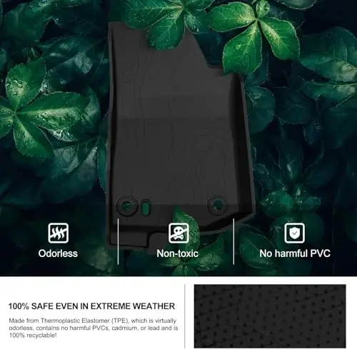 Kiwi Master Floor Mats & Cargo Mat for 2018-2026 Jeep Wrangler JL 4-Door | Custom Fit, All Weather Mats, Heavy Duty TPE Floor Liners, Front Rear Trunk Set, Black - 4
