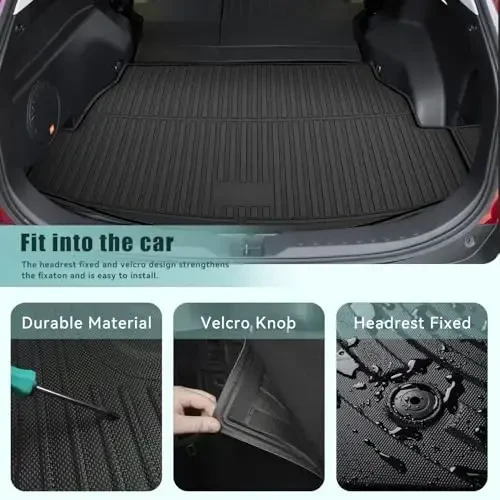 Cargo Liner Compatible with 2019-2024 2025 Toyota Rav4 Trunk Mat - TPE All Weather Back Seat Cover Protector 2025 Rav4 Trunk Liner+Backrest Mats（Includ Hybrid - 2
