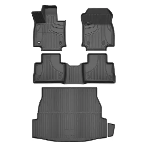 2019-2024 yillar uchun Toyota RAV4 uchun TTX LIGHTING pol gilamlari va yuk xonasi astarlari: Barcha ob-havo sharoitlarida himoyalangan TPE pol gilamlari 1-chi, 2-chi qator va yuk xonasi astarlarini o'z ichiga oladi (Hibrid emas) 