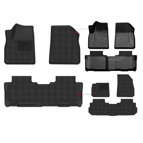 6 PCS Floor Mats Fit for Chevy Blazer 2019-2025 (Gas Only) - 1st and 2nd Row Custom Fit All Weather Protection Waterproof Car Accessories for Chevrolet Blazer (Floor Mats & Carpet Mats) - 5